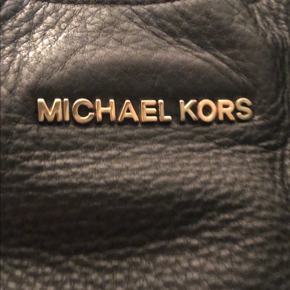 Michael Kors Black Leather Accessory with Gold Logo